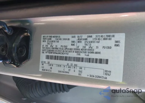 2018 Ford F-150 Xlt from USA, damaged, VIN 1FTEW1E54JKC63113